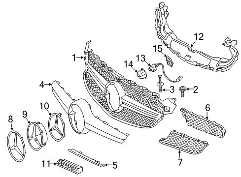 2017 Mercedes-Benz C43 AMG Grille & Components Diagram 4