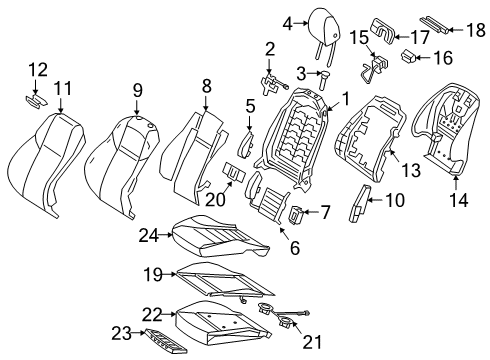 2024 Mercedes-Benz G550 Driver Seat Components Diagram