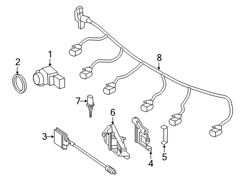 2019 Mercedes-Benz CLS53 AMG Electrical Components - Front Bumper Diagram