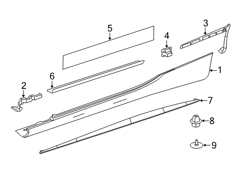 2020 Mercedes-Benz S560 Exterior Trim - Pillars Diagram 2