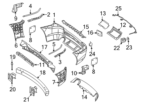 2007 Mercedes-Benz R320 Bumper & Components - Rear Diagram