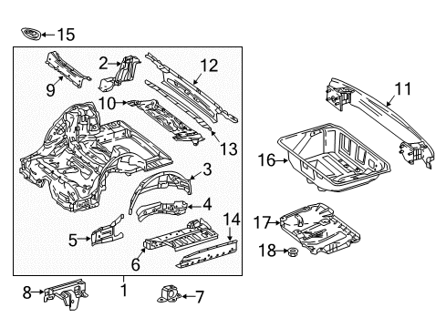 2019 Mercedes-Benz E450 Rear Floor & Rails Diagram 5