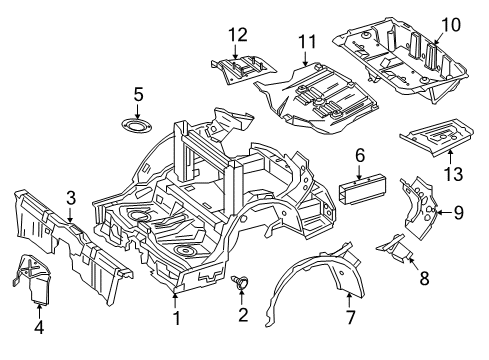 2017 Mercedes-Benz S63 AMG Rear Floor & Rails Diagram 2