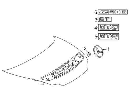 2019 Mercedes-Benz AMG GT C Exterior Trim - Trunk Diagram