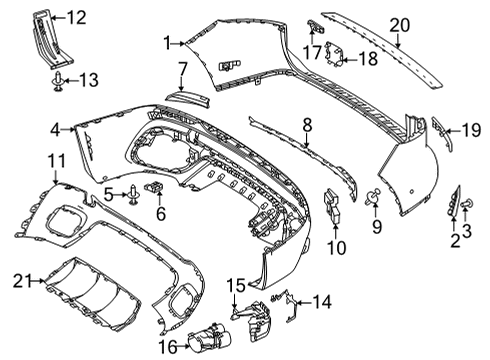 2021 Mercedes-Benz GLA35 AMG Bumper & Components - Rear Diagram