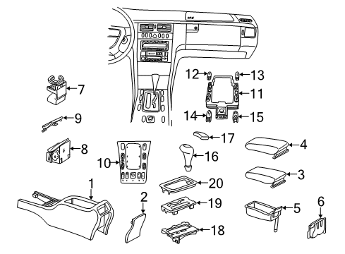 1998 Mercedes-Benz E320 Console Diagram