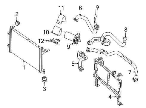 2017 Mercedes-Benz GLE550e Cooling System - Hybrid Component Diagram