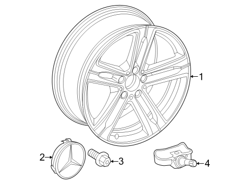 2023 Mercedes-Benz EQE 500 SUV Wheels Diagram