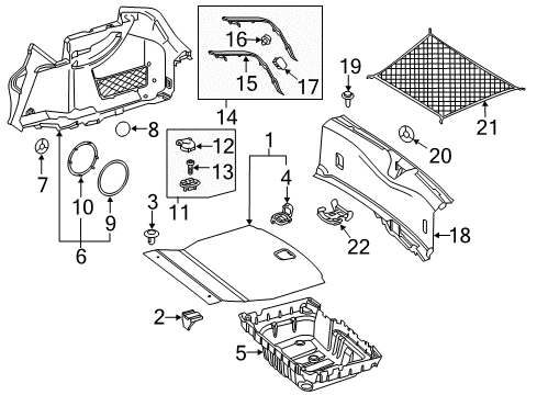 2018 Mercedes-Benz E400 Interior Trim - Rear Body Diagram 3