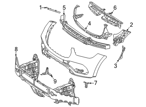 2022 Mercedes-Benz GLE450 SUV Bumper & Components - Front Diagram 4