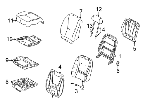 2001 Mercedes-Benz ML55 AMG Front Seat Components Diagram