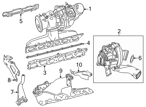 2025 Mercedes-Benz E53 AMG Turbocharger & Components Diagram 2