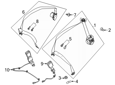 2025 Mercedes-Benz GLA250 Rear Seat Belts