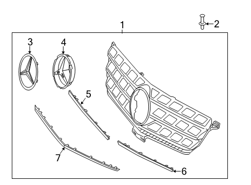 2012 Mercedes-Benz ML550 Grille & Components Diagram