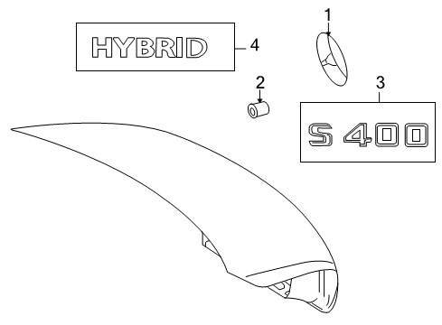 2011 Mercedes-Benz S400 Exterior Trim - Trunk Diagram
