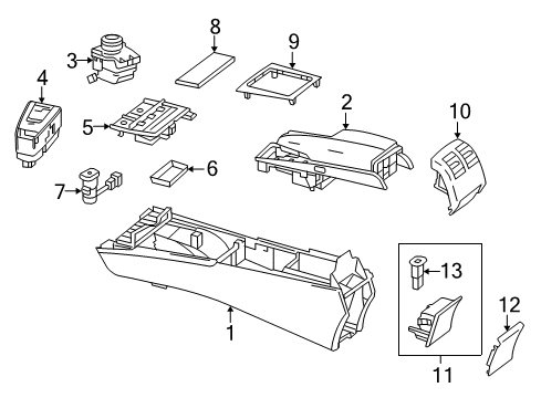 2011 Mercedes-Benz E350 Console Diagram