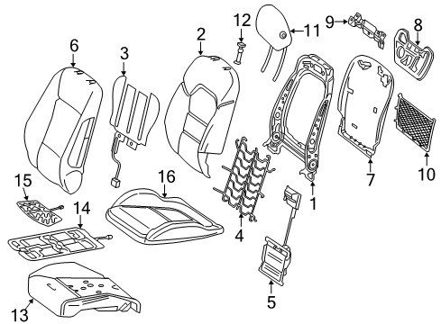 2016 Mercedes-Benz B250e Driver Seat Components