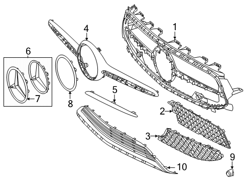 2024 Mercedes-Benz CLA250 Grille & Components Diagram 2