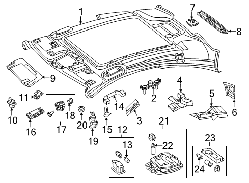 2012 Mercedes-Benz C250 Interior Trim - Roof Diagram