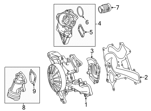 2014 Mercedes-Benz E350 Water Pump Diagram