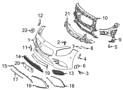 2019 Mercedes-Benz S63 AMG Bumper & Components - Front Diagram 2