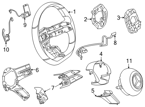 2024 Mercedes-Benz CLE300 Steering Wheel & Trim Diagram 2