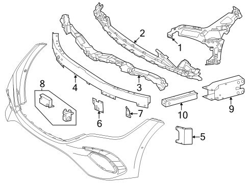 2025 Mercedes-Benz EQE 350+ Bumper & Components - Front Diagram 4