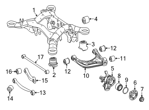 2017 Mercedes-Benz GLE43 AMG Rear Suspension Components Diagram