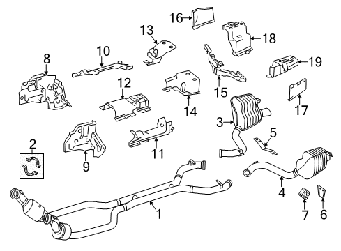2014 Mercedes-Benz SL65 AMG Muffler Diagram for 231-490-06-19