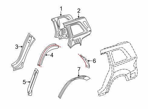 2012 Mercedes-Benz GL450 Inner Structure - Quarter Panel
