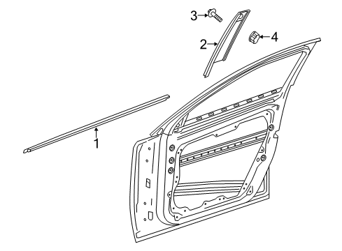 2016 Mercedes-Benz GLA250 Exterior Trim - Front Door Diagram