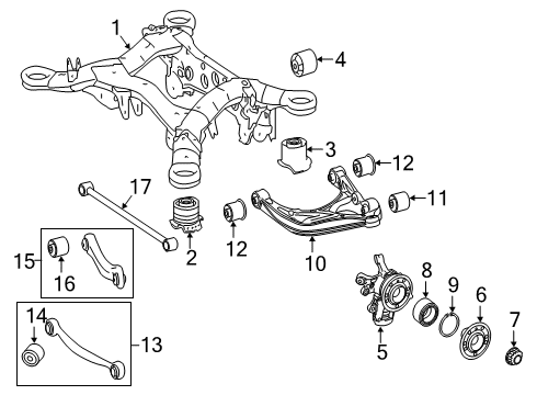 2017 Mercedes-Benz GLE300d Rear Suspension Components Diagram