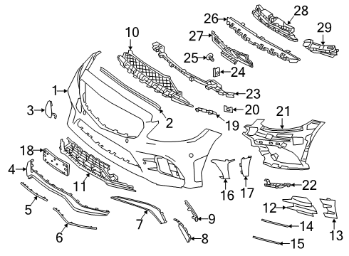 2021 Mercedes-Benz C43 AMG Outer Grille Diagram for 205-885-75-02