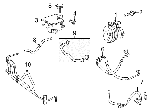 2013 Mercedes-Benz C250 P/S Pump & Hoses Diagram