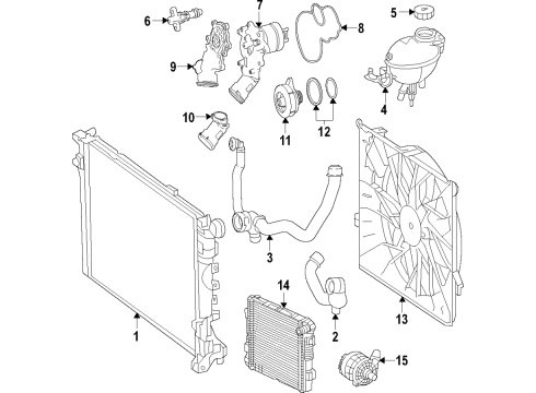 2019 Mercedes-Benz AMG GT C Radiator & Components Diagram