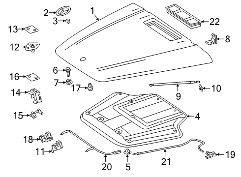 2024 Mercedes-Benz G550 Hood & Components Diagram