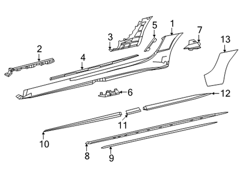 2018 Mercedes-Benz AMG GT Exterior Trim - Pillars Diagram