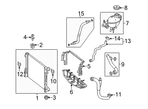 2013 Mercedes-Benz E550 Radiator & Components Diagram