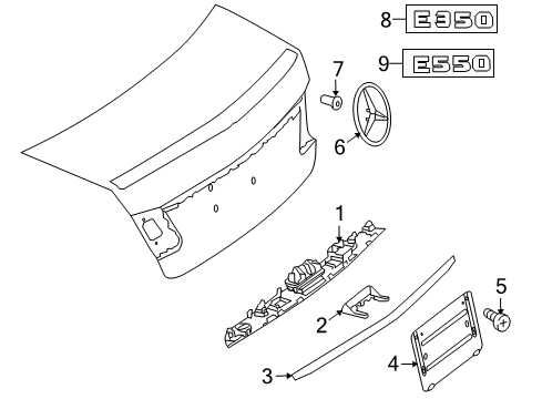 2010 Mercedes-Benz E350 Exterior Trim - Trunk Diagram 2
