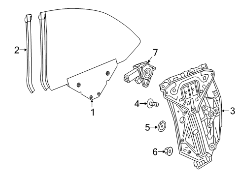 2017 Mercedes-Benz S550 Glass & Hardware - Quarter Panel Diagram