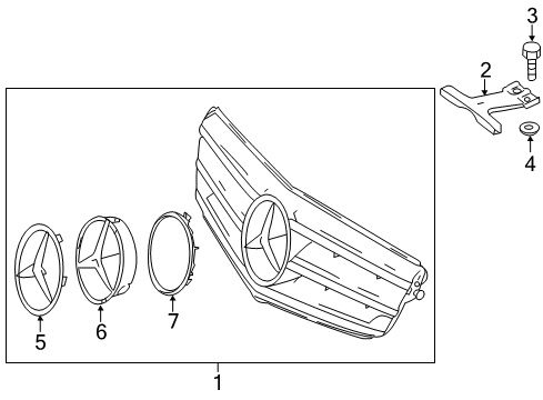 2014 Mercedes-Benz C250 Grille & Components Diagram