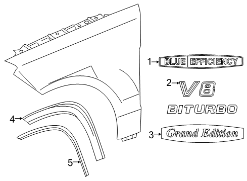 2018 Mercedes-Benz GLS550 Exterior Trim - Fender Diagram