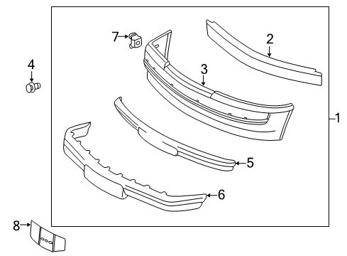 1987 Mercedes-Benz 190E Bumper Assembly - Front Diagram 2