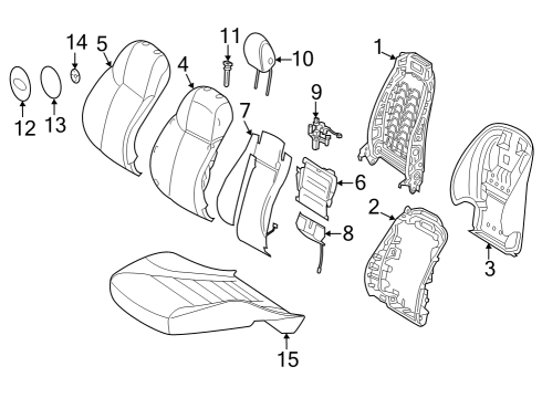 2018 Mercedes-Benz GLC63 AMG Passenger Seat Components Diagram 6