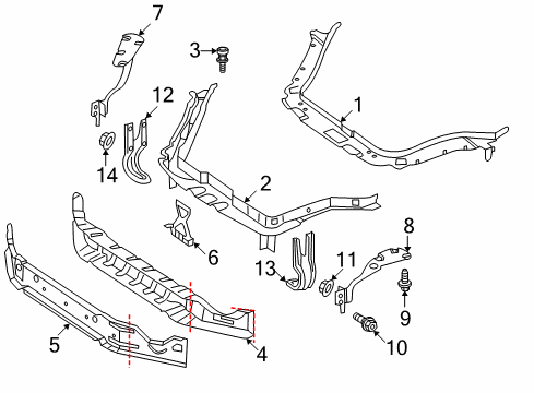 2010 Mercedes-Benz SLK300 Radiator Support