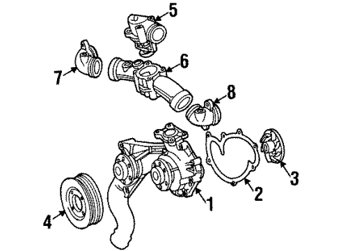 1992 Mercedes-Benz 600SEL Water Pump Diagram