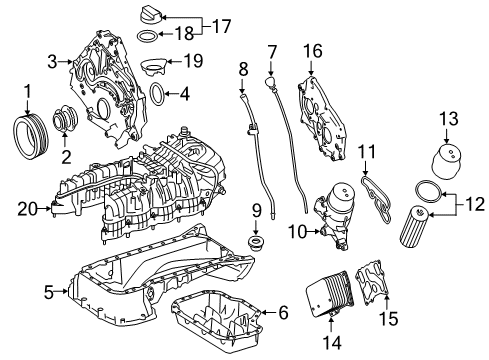 2018 Mercedes-Benz GLE63 AMG S Engine Parts Diagram 2