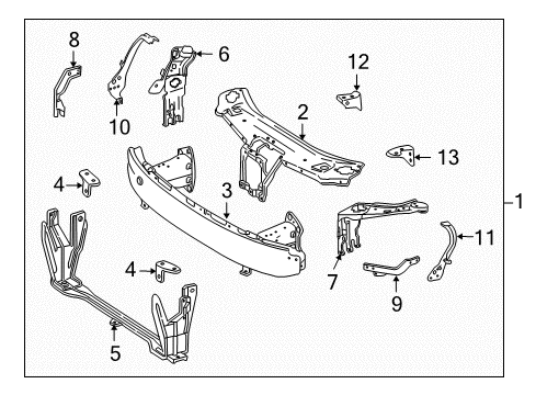 2010 Mercedes-Benz CL550 Radiator Support Diagram