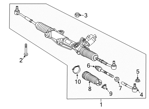 2013 Mercedes-Benz C63 AMG Steering Gear & Linkage Diagram 3