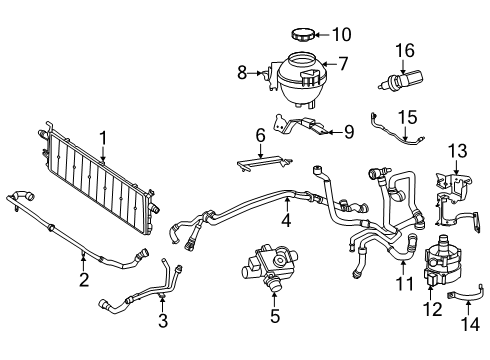 2024 Mercedes-Benz SL63 AMG Radiator & Components Diagram 2